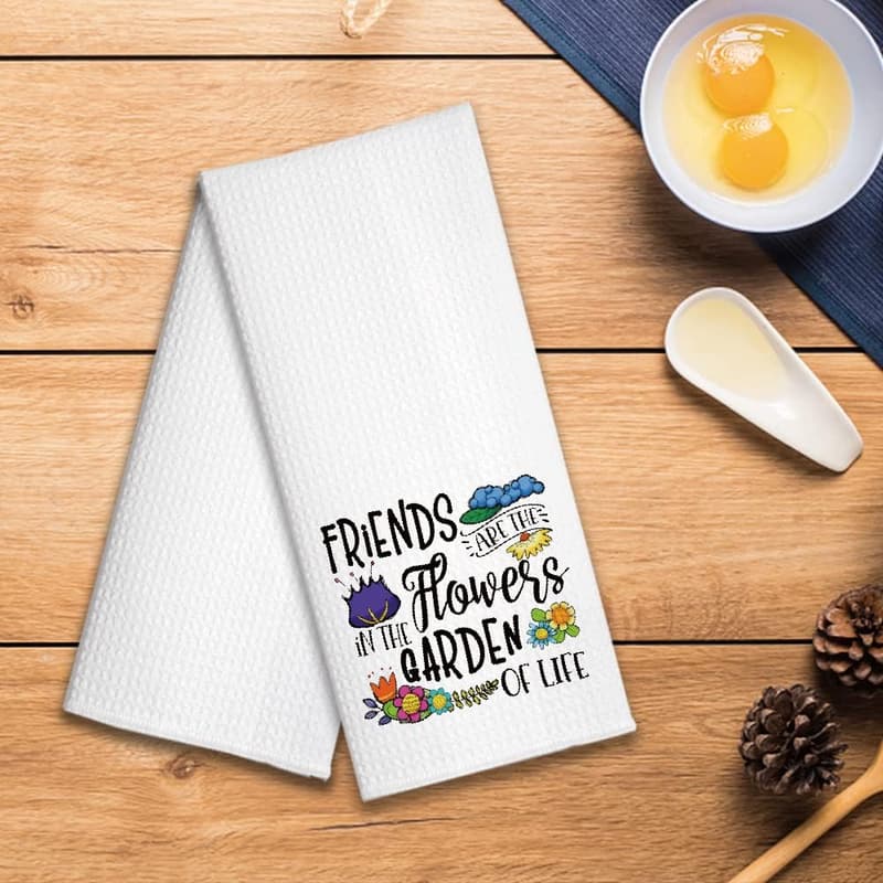 Funny Floral Kitchen Towel Gift for Women - Housewarming & Hostess