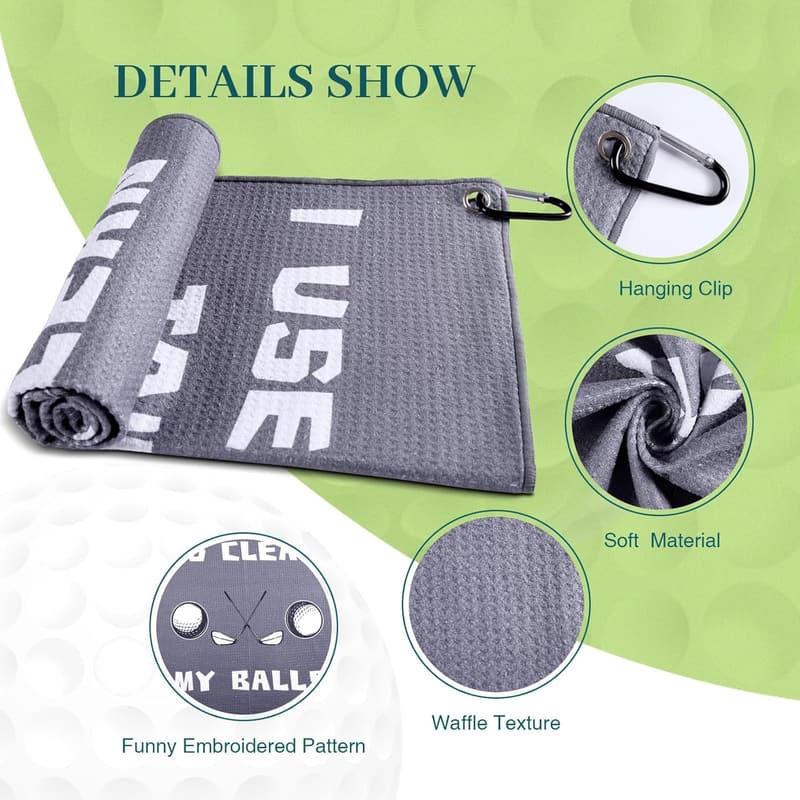 Christmas Golf Gift Set for Men - 9PC Tumbler, Towel, Socks, Key Chain, Bracelet