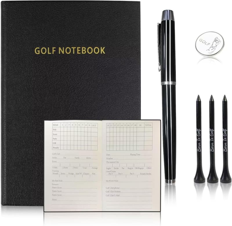 Golf Scorecard Journal Set with Pen & Marker - Perfect Gift for Golfers