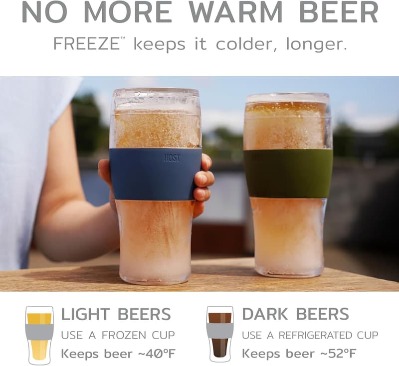 Father's Day 16oz Freezable Beer Glasses - Set of 2