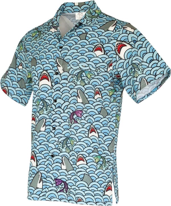Men's Hawaiian Print Button Down Short Sleeve Shirt
