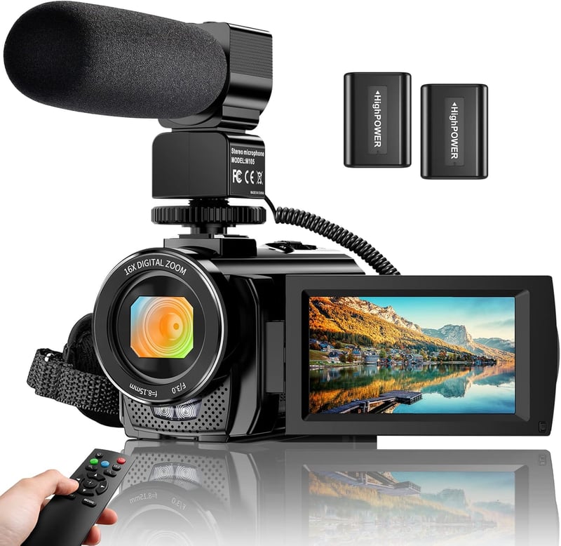 FHD 1080P YouTube Vlogging Camera with Microphone & Zoom