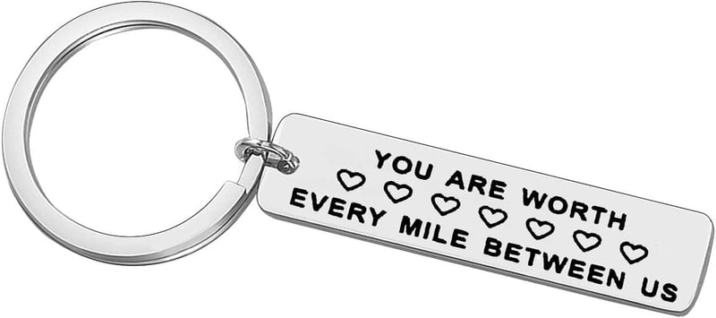 Long Distance Relationship Keychain for Couples - 
