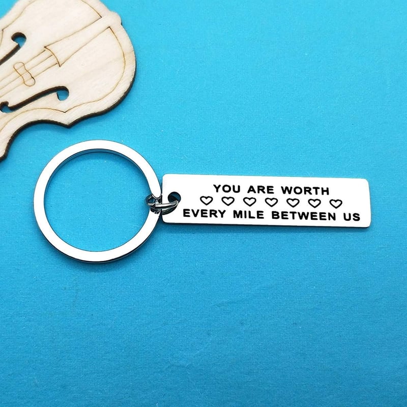 Long Distance Relationship Keychain for Couples - 