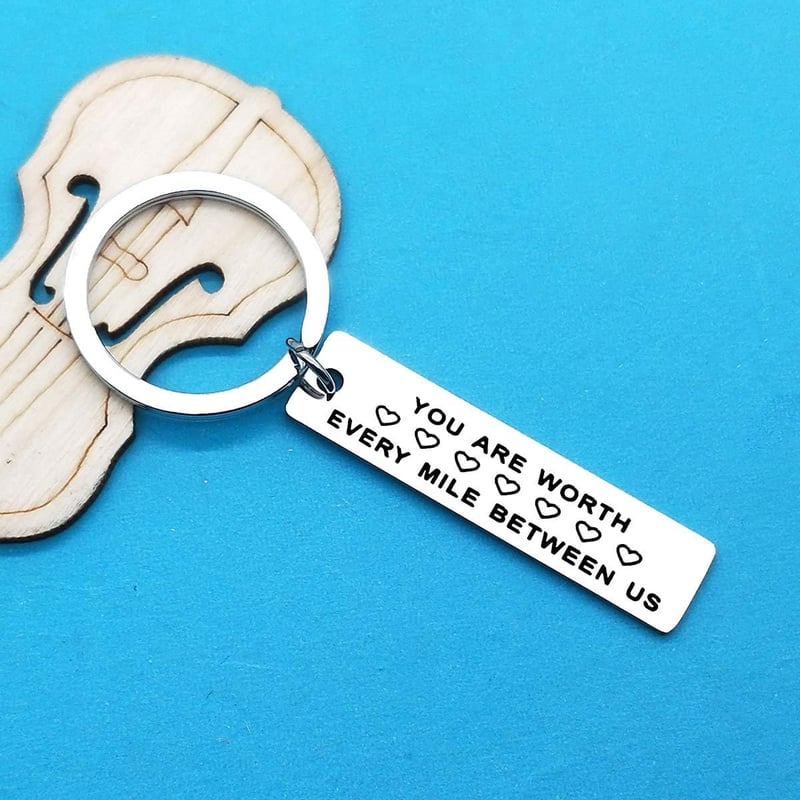 Long Distance Relationship Keychain for Couples - 