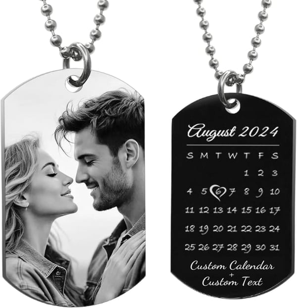 Personalized Photo Necklace for Couples - Custom Photo Gift