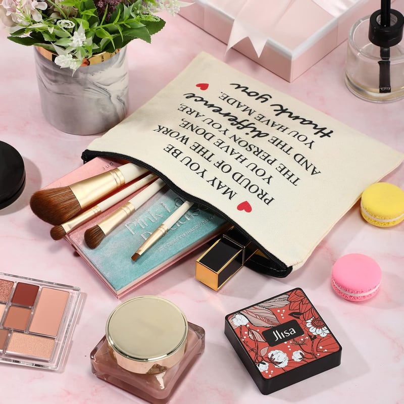 Inspirational Canvas Makeup Bags Set for Women’s Appreciation Gifts