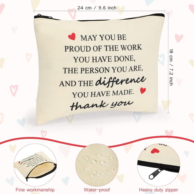 Inspirational Canvas Makeup Bags Set for Women’s Appreciation Gifts