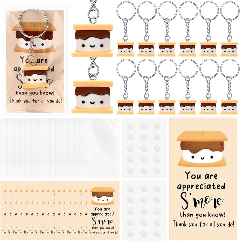 Inspirational Marshmallow Keychain Set for Employee Gifts (10)
