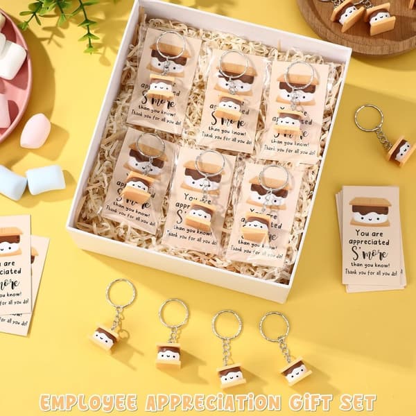 Inspirational Marshmallow Keychain Set for Employee Gifts (10)
