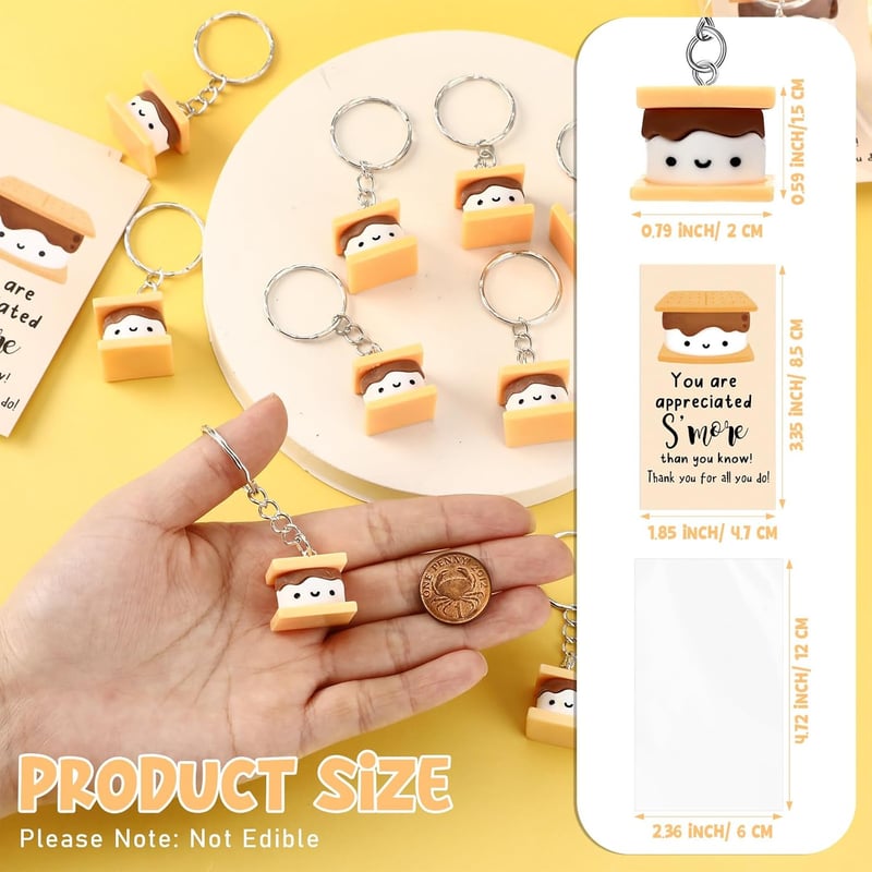Inspirational Marshmallow Keychain Set for Employee Gifts (10)