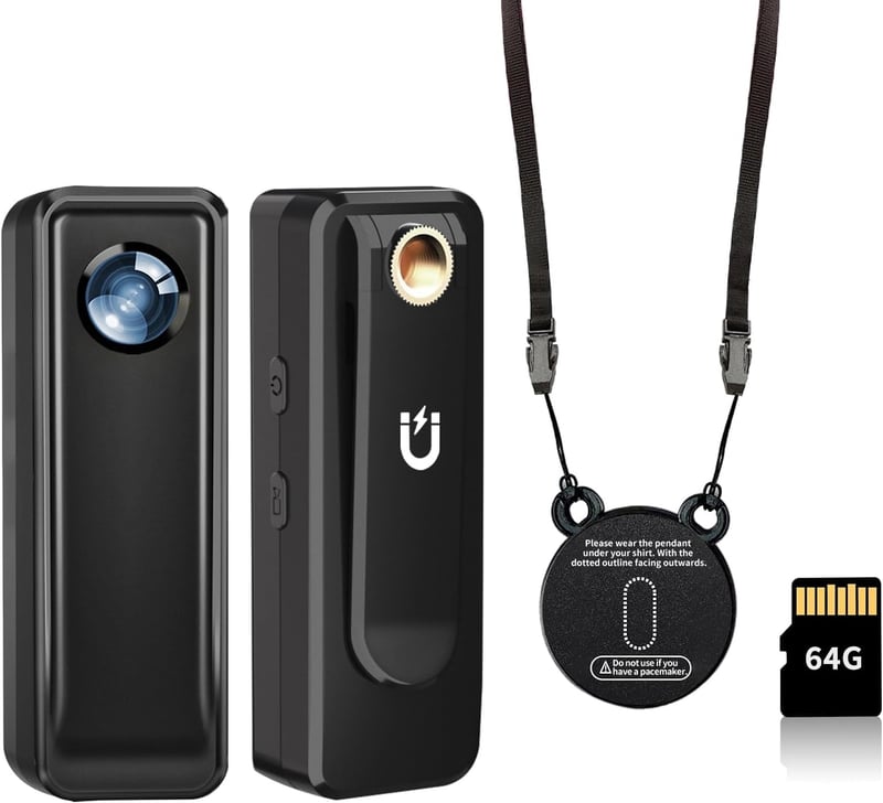 4K Mini Body Camera with 64GB, Hands-Free Magnetic Clip