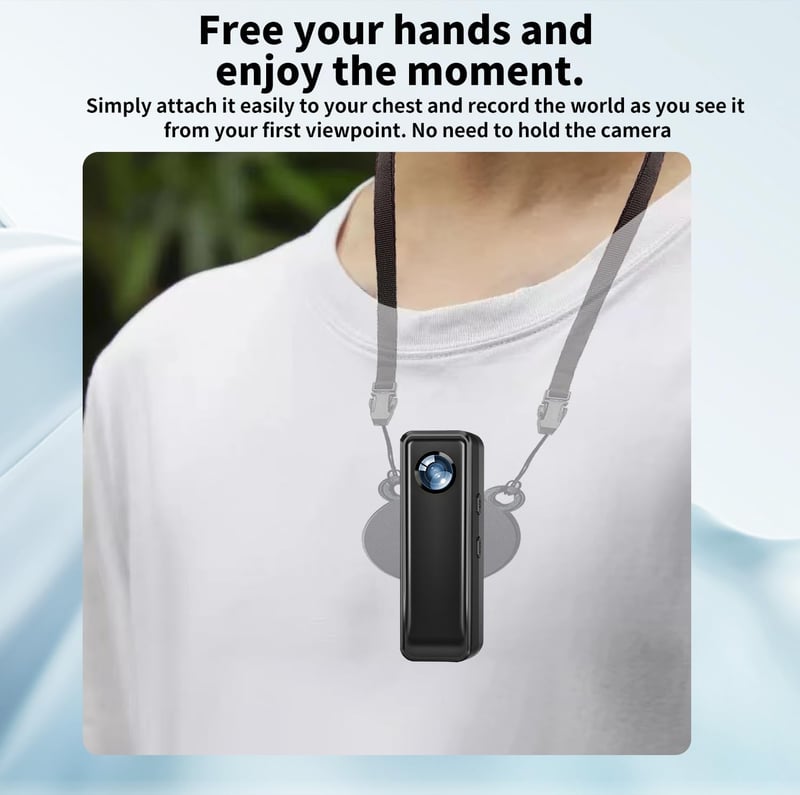 4K Mini Body Camera with 64GB, Hands-Free Magnetic Clip