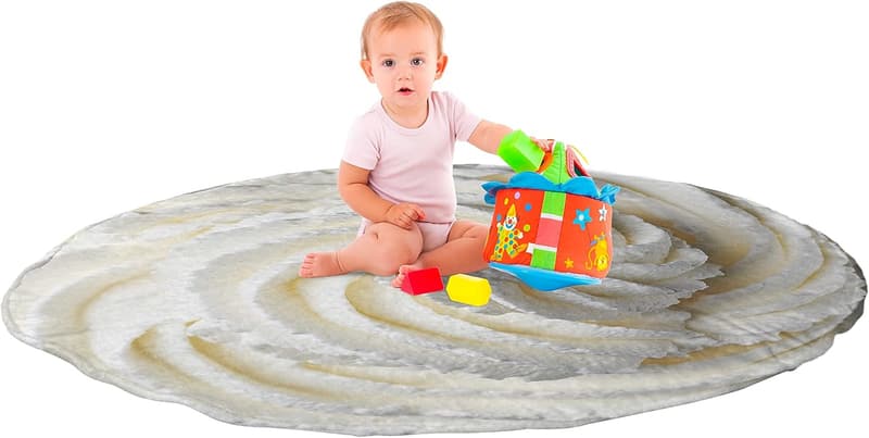 Summer Dessert Round Blanket - Whipped Cream Graphic, 60
