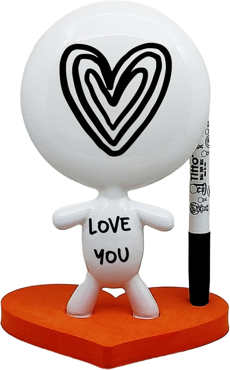 Valentine's Day Orange Dry Erase Desktop Whiteboard