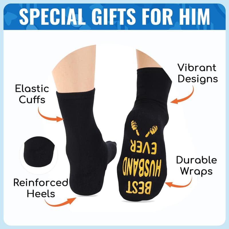 Funny Socks and Keychain Gift Set for Men