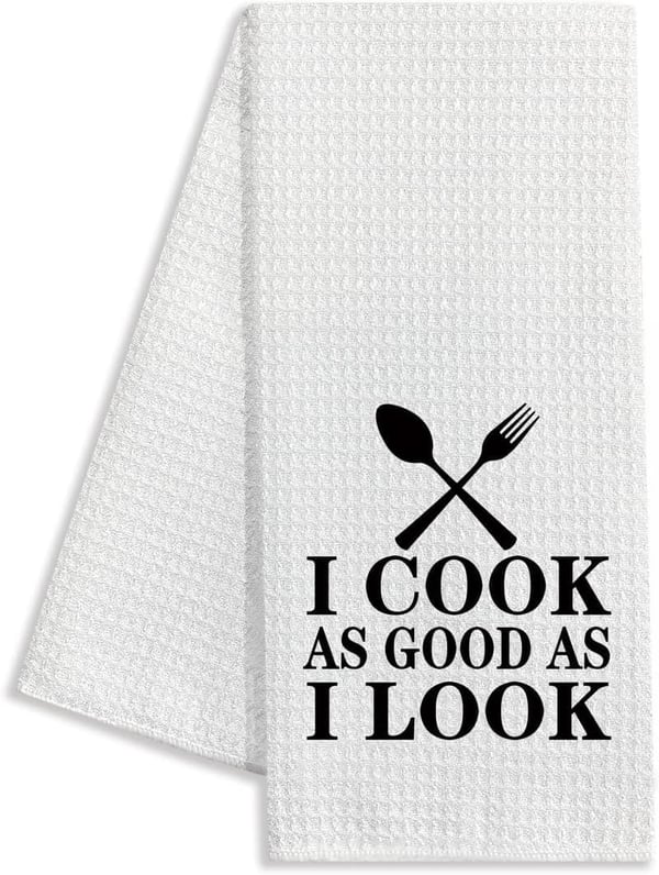 Funny Kitchen Towels for BBQ Cooking - Great Housewarming Gift