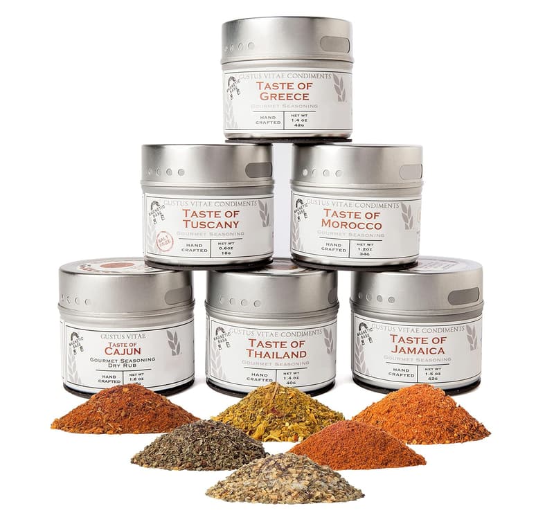 Gourmet Seasoning Collection - Non-GMO Spice Blends in 6 Tins