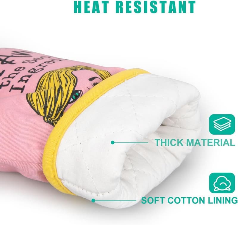 Funny Pink Oven Mitt - Baking Gift for Women
