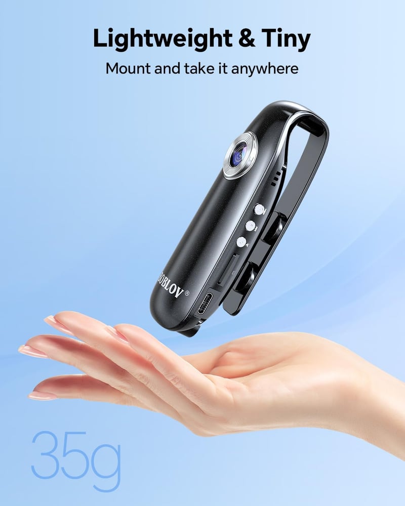 BOBLOV 64GB Mini Body Camera with 1080P Video and Audio Recording