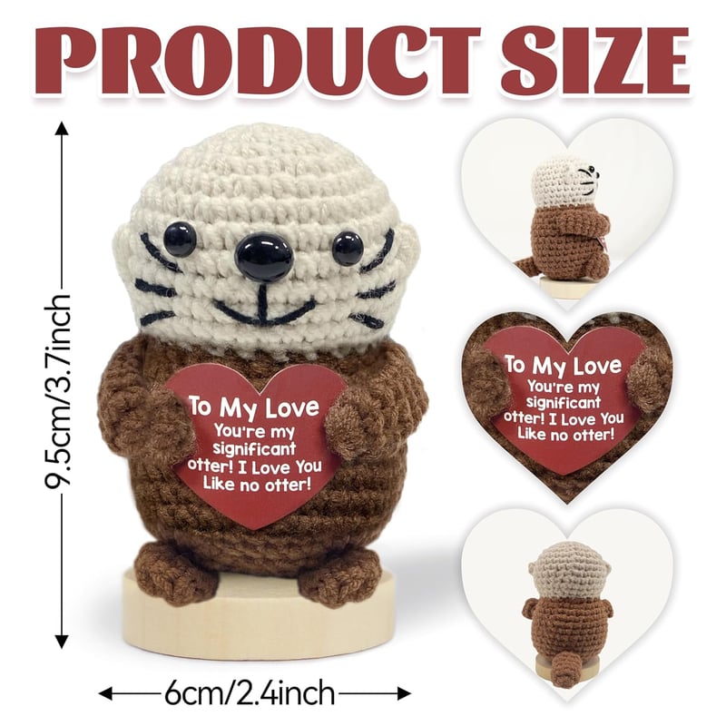 Handmade Crochet Otter Valentine’s Day Gift for Couples