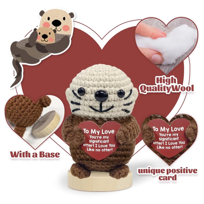 Handmade Crochet Otter Valentine’s Day Gift for Couples