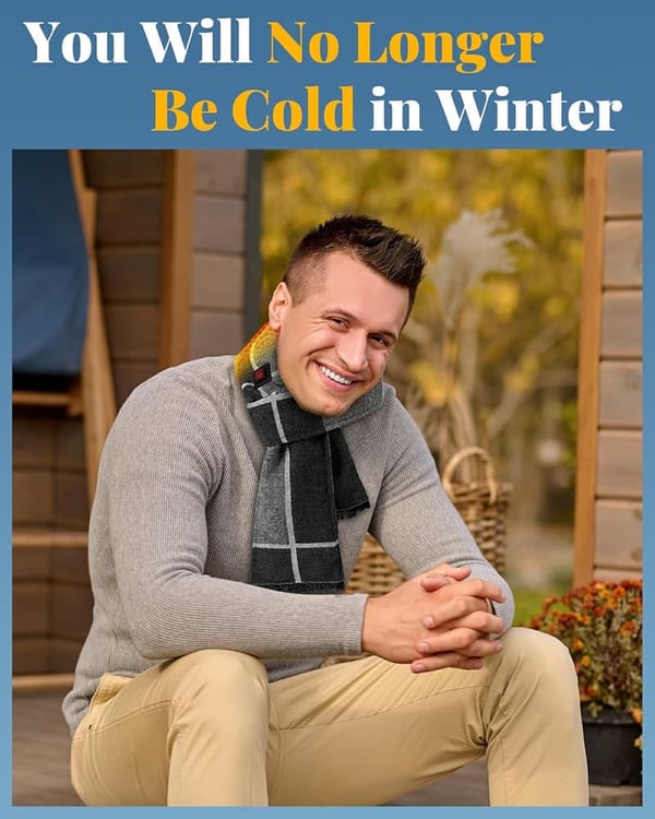 Rechargeable Graphene Heated Scarf for Men and Women