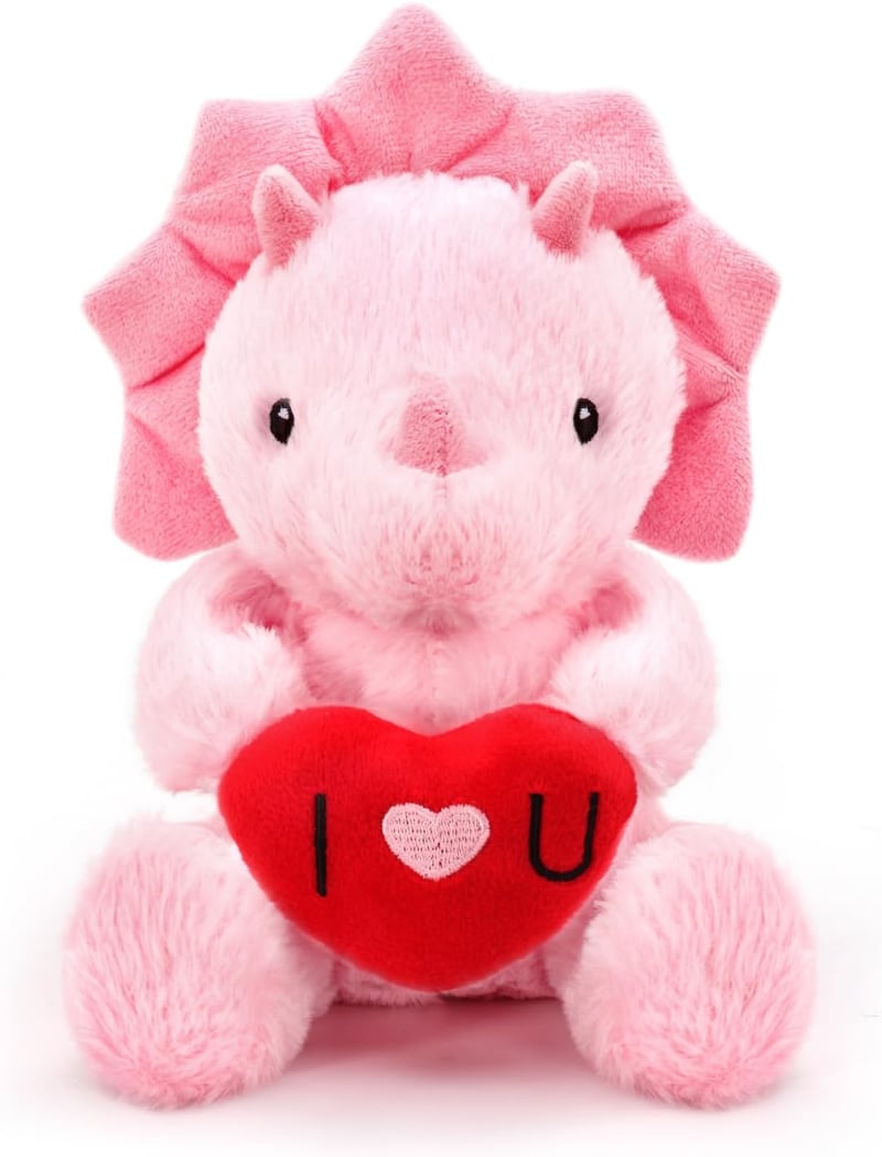 Valentine's Day Pink Dinosaur Plush for Kids and Families