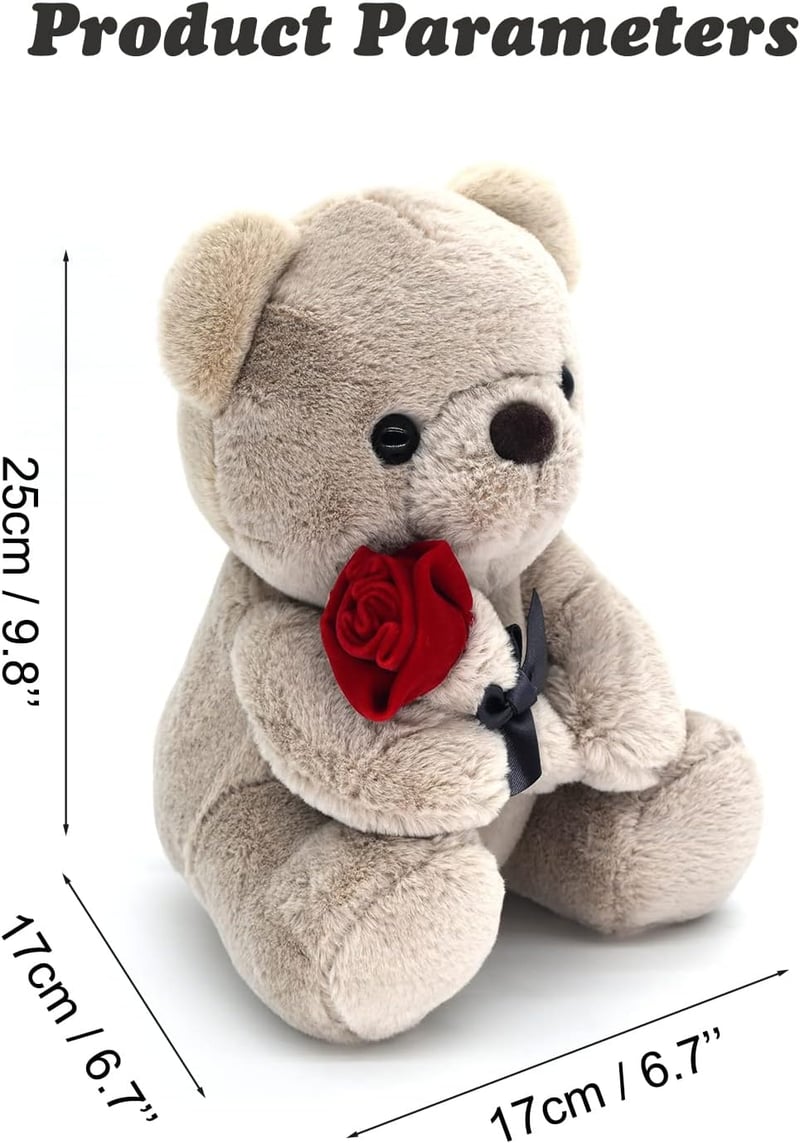Teddy Bear with Rose - Soft Plush Gift for Her