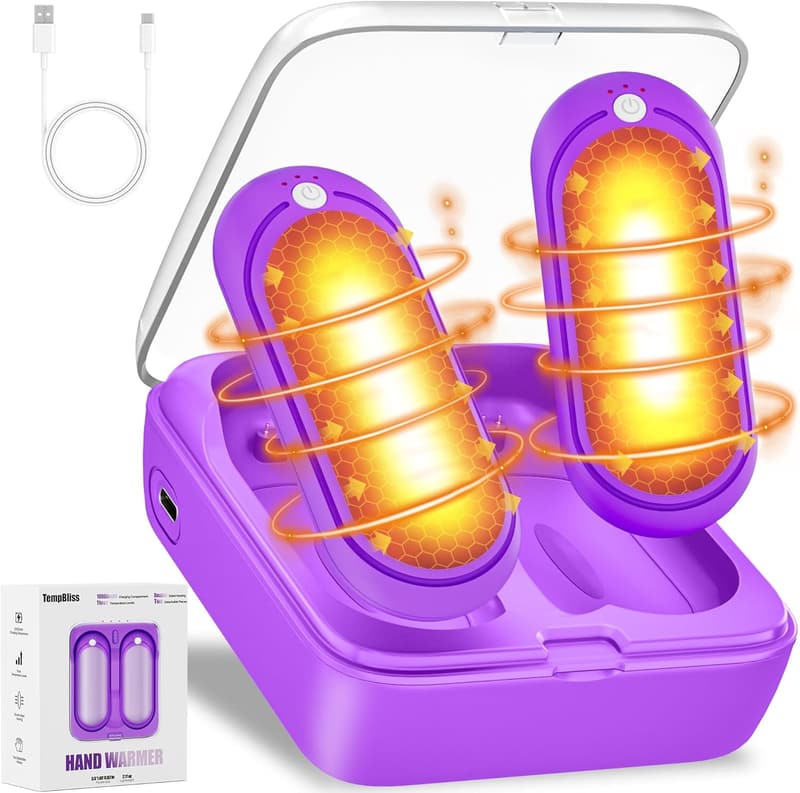 Rechargeable Hand Warmers with Charging Case - 2 Pack