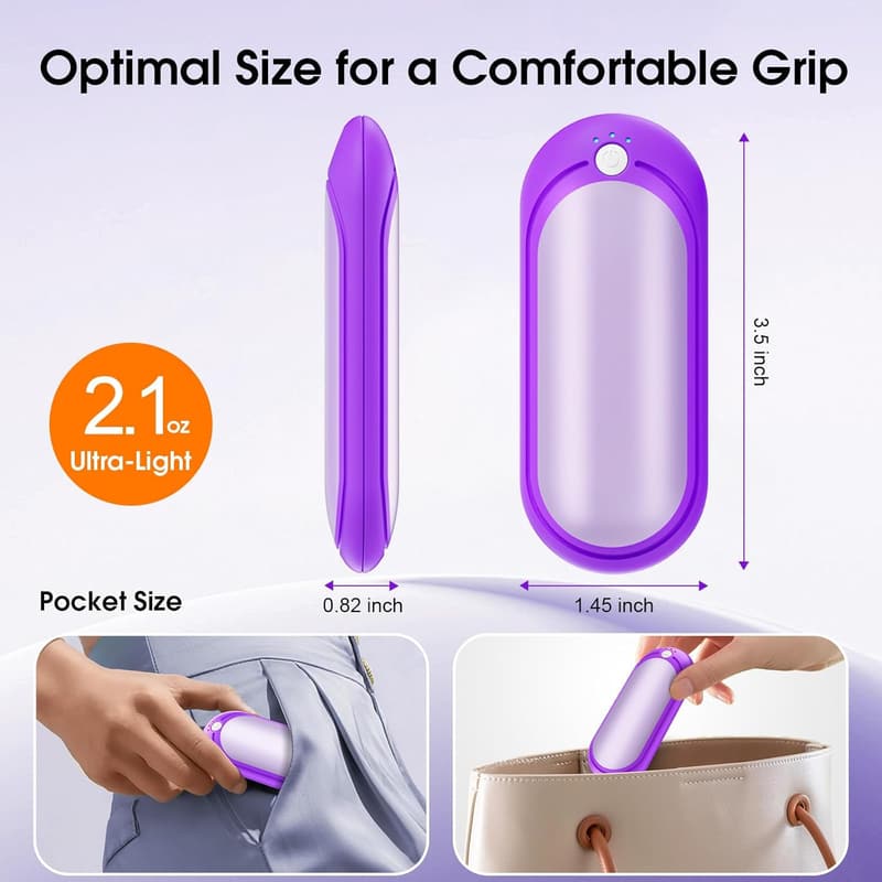 Rechargeable Hand Warmers with Charging Case - 2 Pack