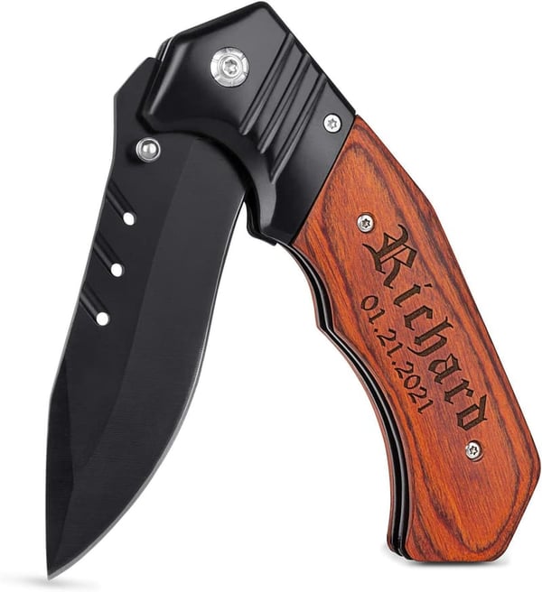 Personalized Engraved Pocket Knife in Gift Box for Men