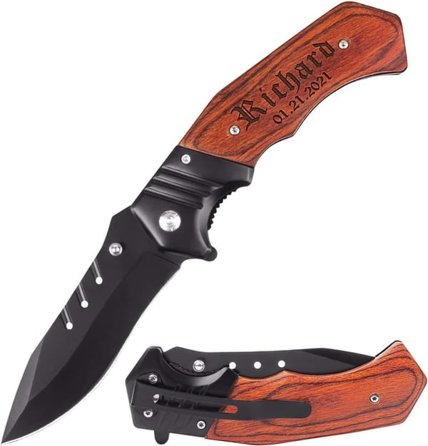 Personalized Engraved Pocket Knife in Gift Box for Men