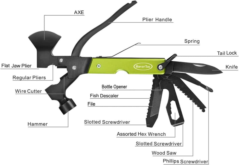 Christmas Multitool Axe for Men - 14-in-1 Gift for Dad, Husband