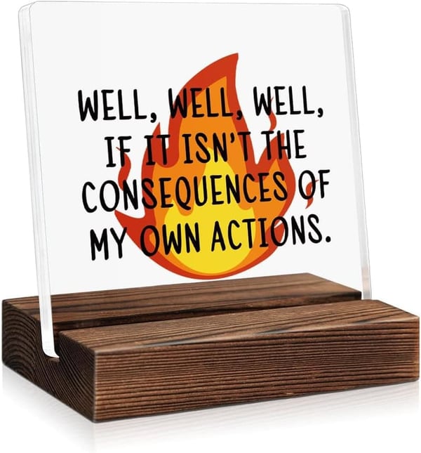 Funny Sarcastic Acrylic Office Plaque Sign for Coworkers