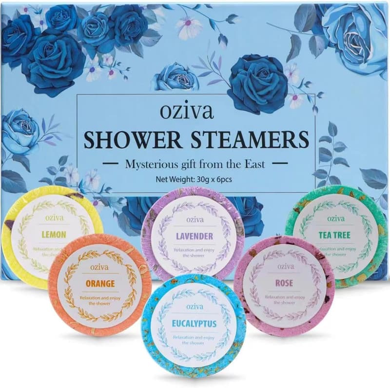 Premium Shower Steamers - Box of 6 Essential Oil Bombs for Women