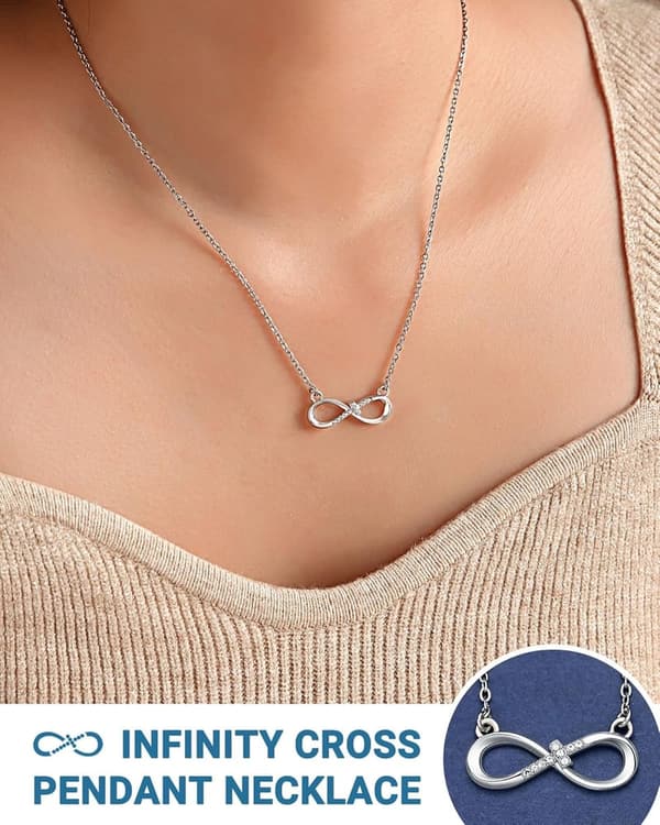 Infinity Cross Necklace for Granddaughter - Birthday & Religious Gift