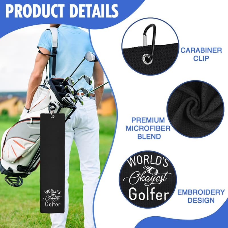 Okayest Golfer Embroidered Golf Towel - Gift for Golf Lovers