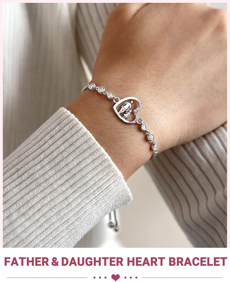 Daughter's Heart Bracelet from Dad - Birthday & Valentine's Gift