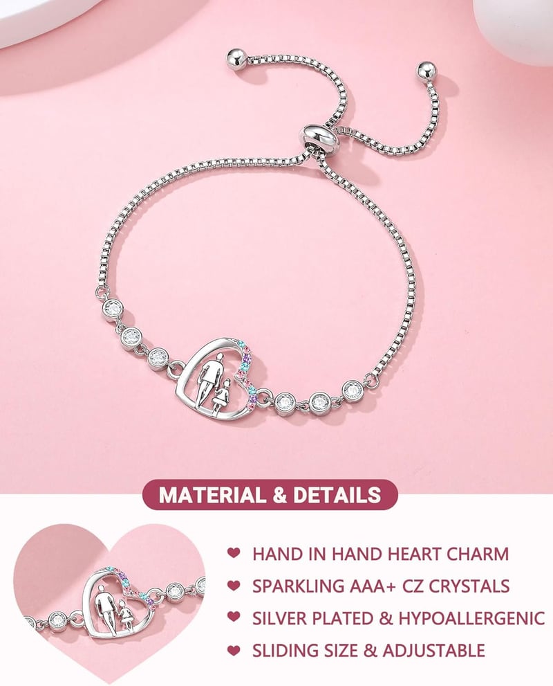 Daughter's Heart Bracelet from Dad - Birthday & Valentine's Gift