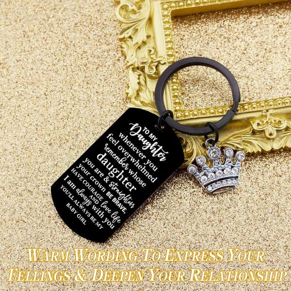Badass Daughter Keychain Gift from Parents for Birthdays & Valentine's Day