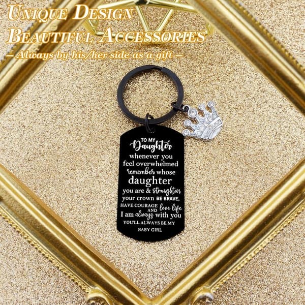 Badass Daughter Keychain Gift from Parents for Birthdays & Valentine's Day