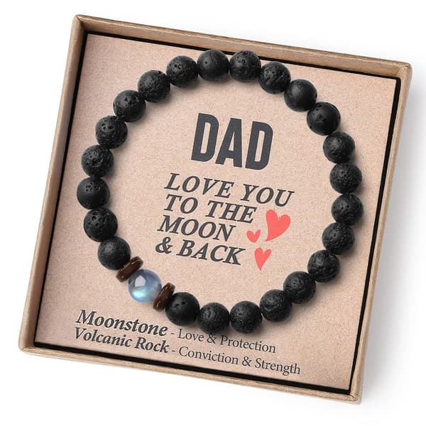 Unique Black Beaded Bracelet for Dad - Father's Day Gift