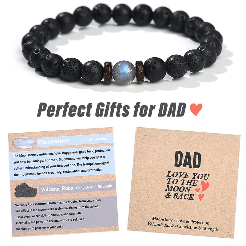 Unique Black Beaded Bracelet for Dad - Father's Day Gift