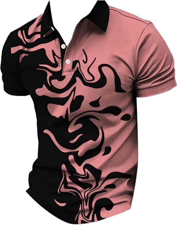 Men's Quick Dry Printed Polo Shirt - Casual Golf Style