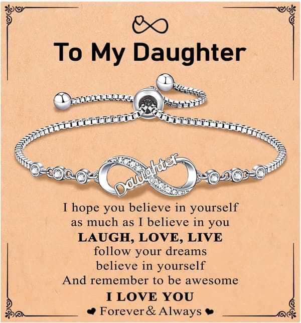 Infinity Love Heart Bracelet for Her - Birthday or Valentine's Gift