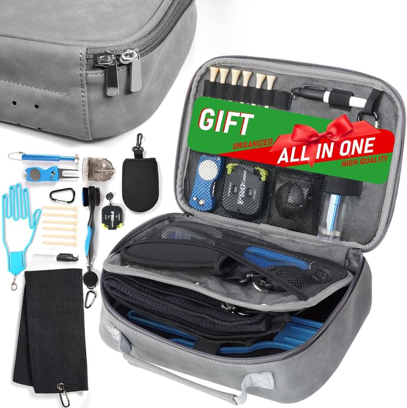 Golf Accessories Gift Set with Luxury Carrying Case for Golfers