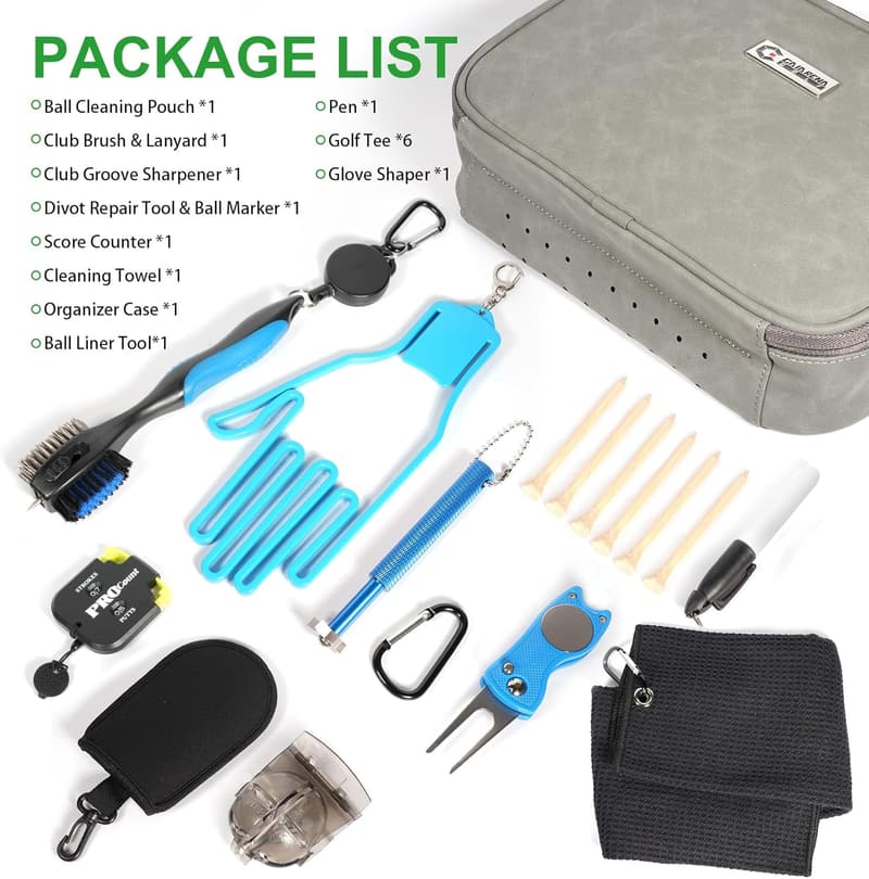 Golf Accessories Gift Set with Luxury Carrying Case for Golfers