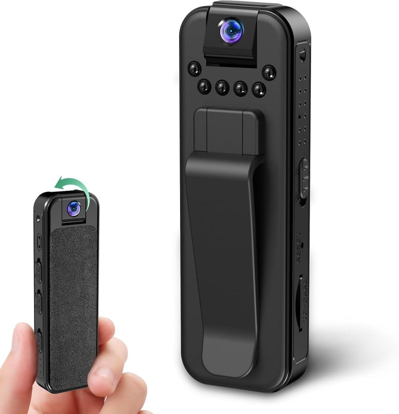 HD 1080P Mini Body Camera with Night Vision and Rotatable Lens