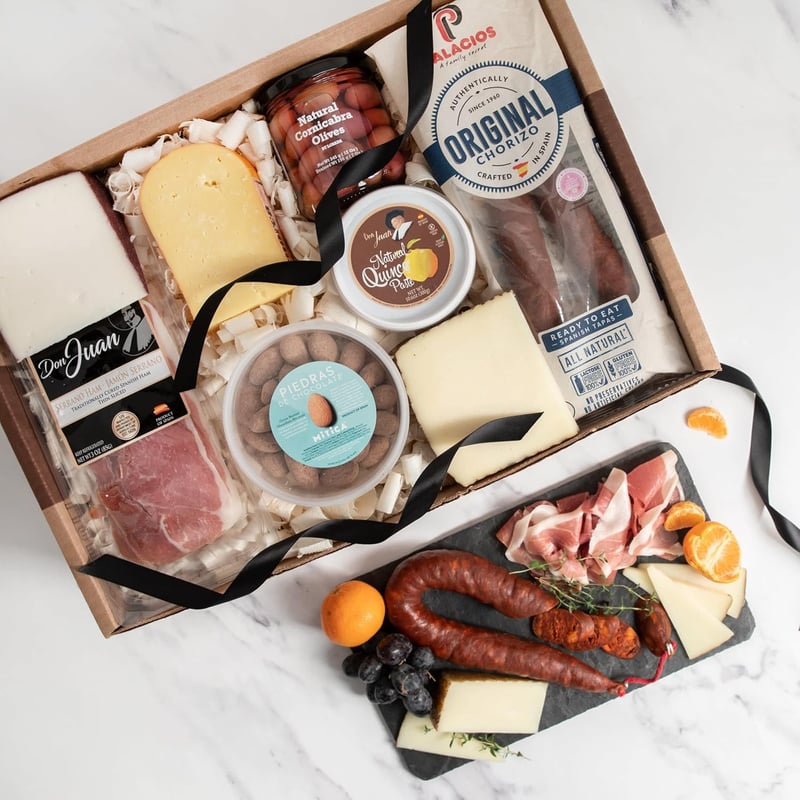 Spanish Gourmet Gift Box - Fine Cheeses, Meats, and Delicacies